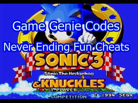 SCGT-D6YL - Rings worth 7 8. . Sonic 3 game genie codes